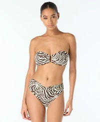 Vince Camuto Womens Bandeau Neck Swim Top Twist Front Bottoms