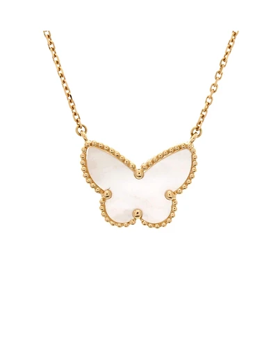 Pre-Owned Van Cleef & Arpels Lucky Alhambra Butterfly Pendant Necklace