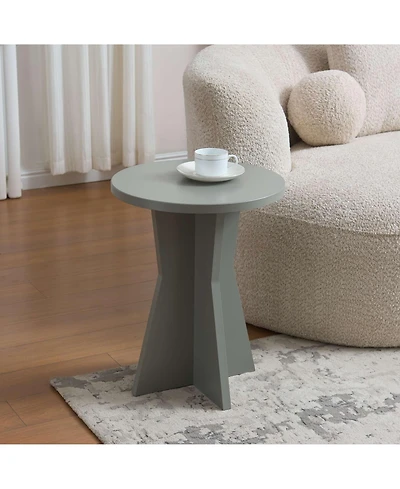 Kings Brand Furniture Round Side Table, Modern Pedestal Base Accent Table for Living Room, Bedroom, Bedside