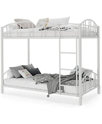 gaomon Metal Bunk Bed Twin Over Twin, Heavy Duty Bunkbeds Frame with Arched Guardrail and Safety Ladder