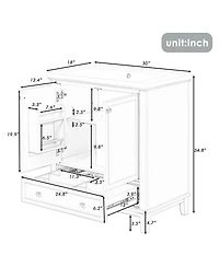 Sillysis 30 Bathroom Vanity with Ceramic Sink, Solid Wood Frame, Multi-Functional Cabinet & Drawer Storage for Modern Bathrooms