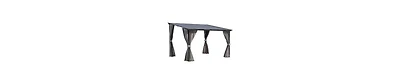 Aecojoy 12'x10' Wall Gazebo with Curtains and Mosquito Netting
