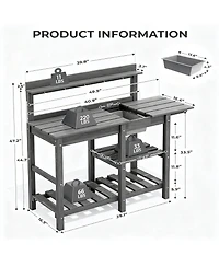 Yigii Beautiful outdoor potting rack with sink and sliding table for gardening