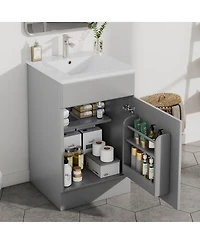 Sillysis 20'' Bathroom Vanity with Sink, Painted Mdf Cabinet, Soft Close Door, Adjustable Shelf & Organizer for Small Spaces