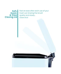 Home Zone Living 1.3 Gallon Slim Stainless Steel Trash Can with Step On Pedal and Soft Close Lid