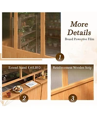 Aecojoy 6x10 Ft Wood Greenhouse for Outdoors, Heavy Duty Lean-to Walk-in Greenhouse with Polycarbonate Panels