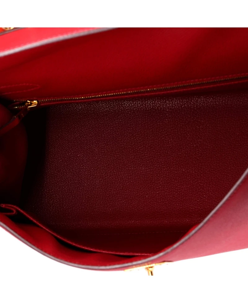 Pre-Owned HERMES Kelly 32 Handbag Red Epsom with Gold Hardware