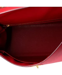 Pre-Owned HERMES Kelly 32 Handbag Red Epsom with Gold Hardware