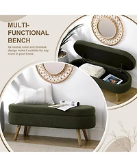 Rainsken Oval Storage Ottoman Bench