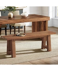 Tribesigns 55" Solid Wood Bench, Farmhouse Long Entryway Bench, Bed of Bench