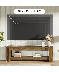 Tribesigns Tv Stand for Living Room for 55/60/65/75-Inch Tvs, Farmhouse Rustic TV Console, 63" Entertainment Center Television Stand for Bedroom