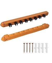 Gse Games & Sports Expert 2-Piece Wood 8 Billiard Pool Cue Rack Wall Mounted Holders, Pool Cue Sticks Wall Rack Set - 8 cue