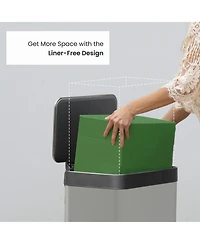 Home Zone Living 19 Gallon Large Kitchen Trash Can with Soft Close Lid, Liner-Free Stainless Steel Body