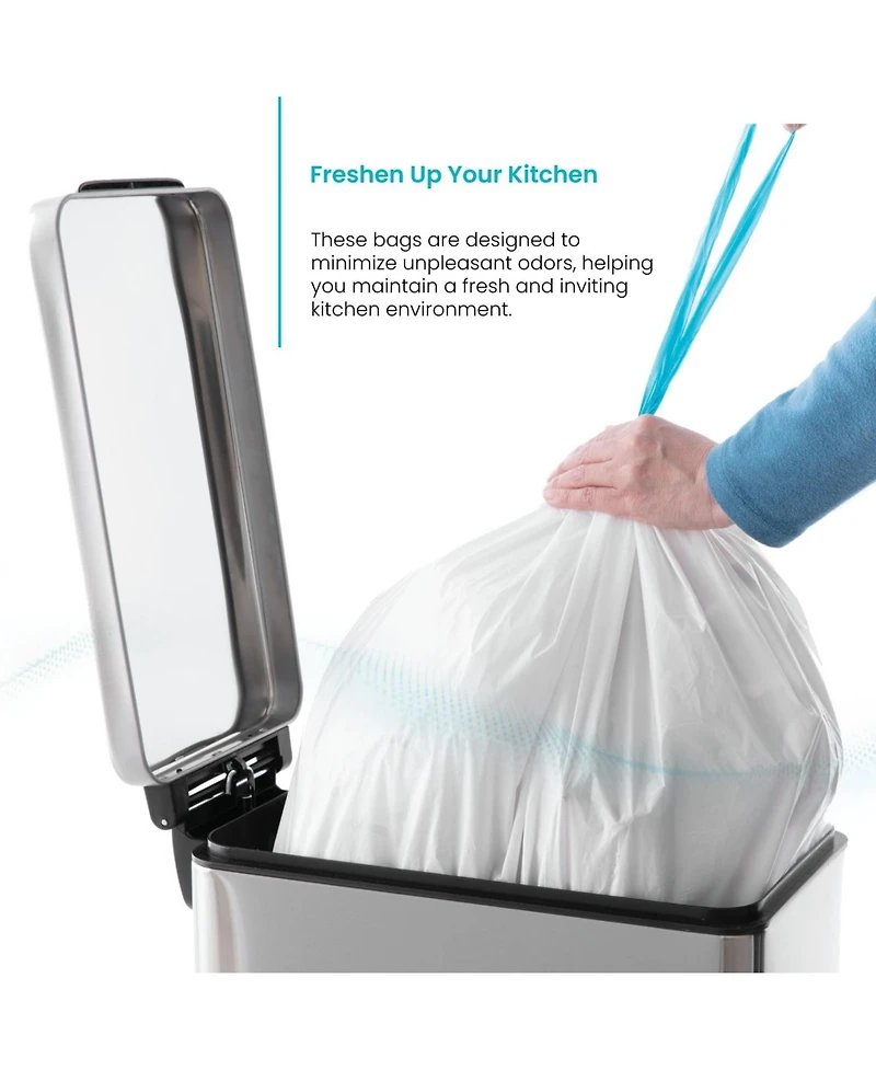 Home Zone Living Code 45S Drawstring Kitchen Trash Bags Custom Fit for 12 Gallon Bins, 30-Count