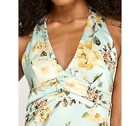 Seni & Cade Women's Floral Halter-Neck Maxi Dress