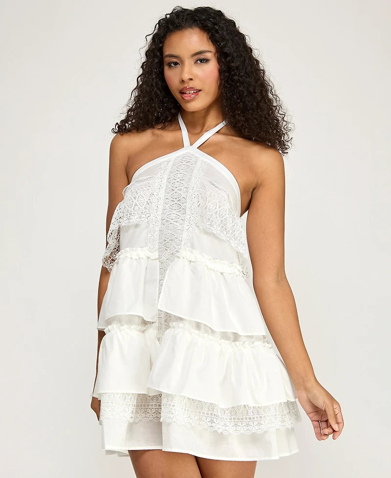 Seni & Cade Women's Halter-Neck Tier Babydoll Dress