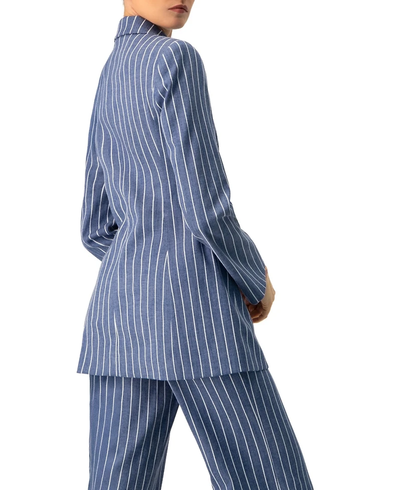 Ivonne Women's Double-Breasted Striped Blazer