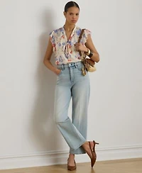 Lauren Ralph Lauren Womens High Rise Straight Ankle Jeans