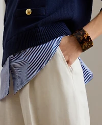 Lauren Ralph Women's Twill Wide-Leg Pants