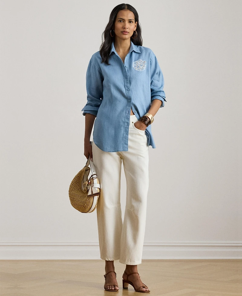 Lauren Ralph Women's Long-Sleeve Oversized Shirt