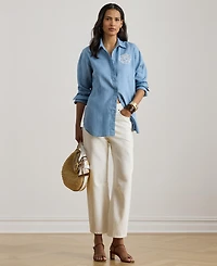 Lauren Ralph Women's Long-Sleeve Oversized Shirt