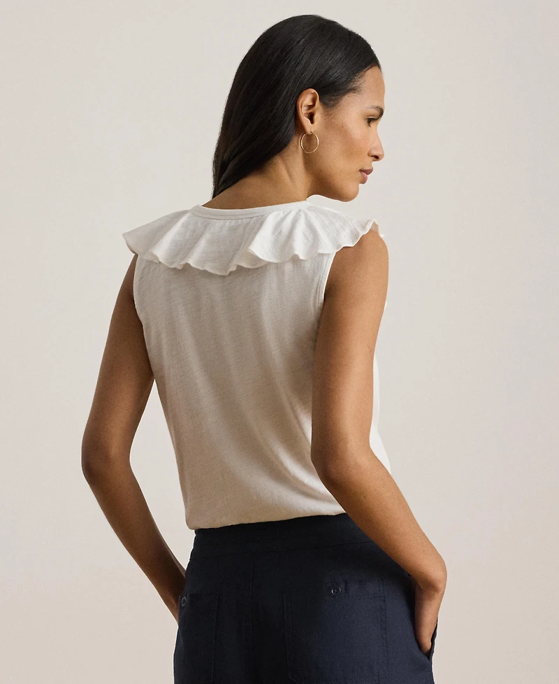 Lauren Ralph Women's Sleeveless V-Neck Top
