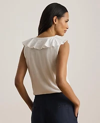 Lauren Ralph Women's Sleeveless V-Neck Top