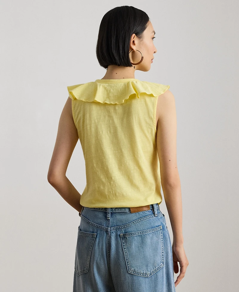 Lauren Ralph Women's Sleeveless V-Neck Top