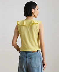 Lauren Ralph Women's Sleeveless V-Neck Top