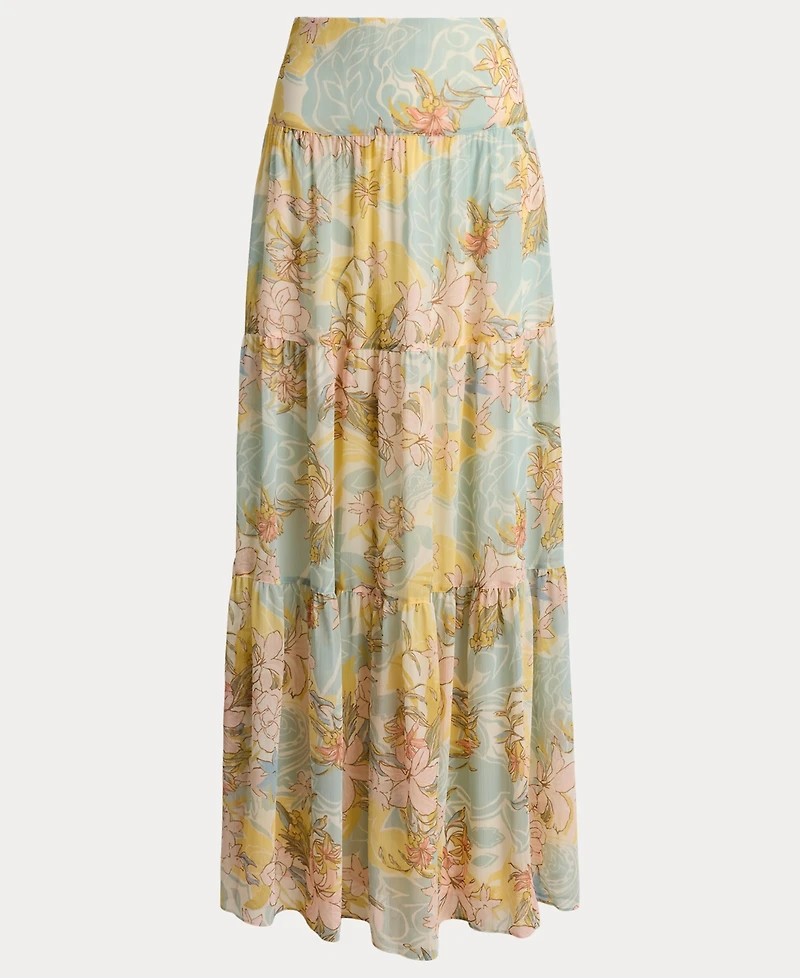 Lauren Ralph Women's Floral Tiered Maxi Skirt