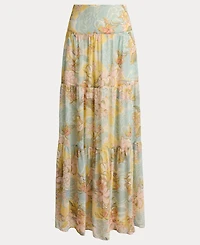 Lauren Ralph Women's Floral Tiered Maxi Skirt