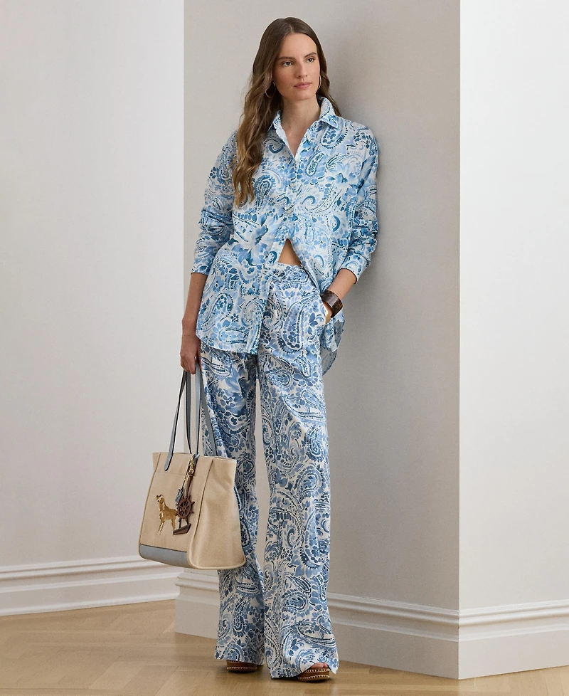 Lauren Ralph Women's Paisley Print Long-Sleeve Shirt