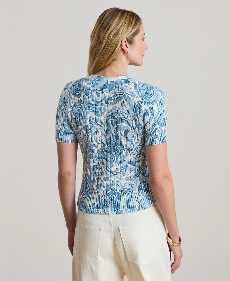 Lauren Ralph Women's Short-Sleeve V-Neck Cardigan