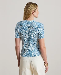 Lauren Ralph Women's Short-Sleeve V-Neck Cardigan