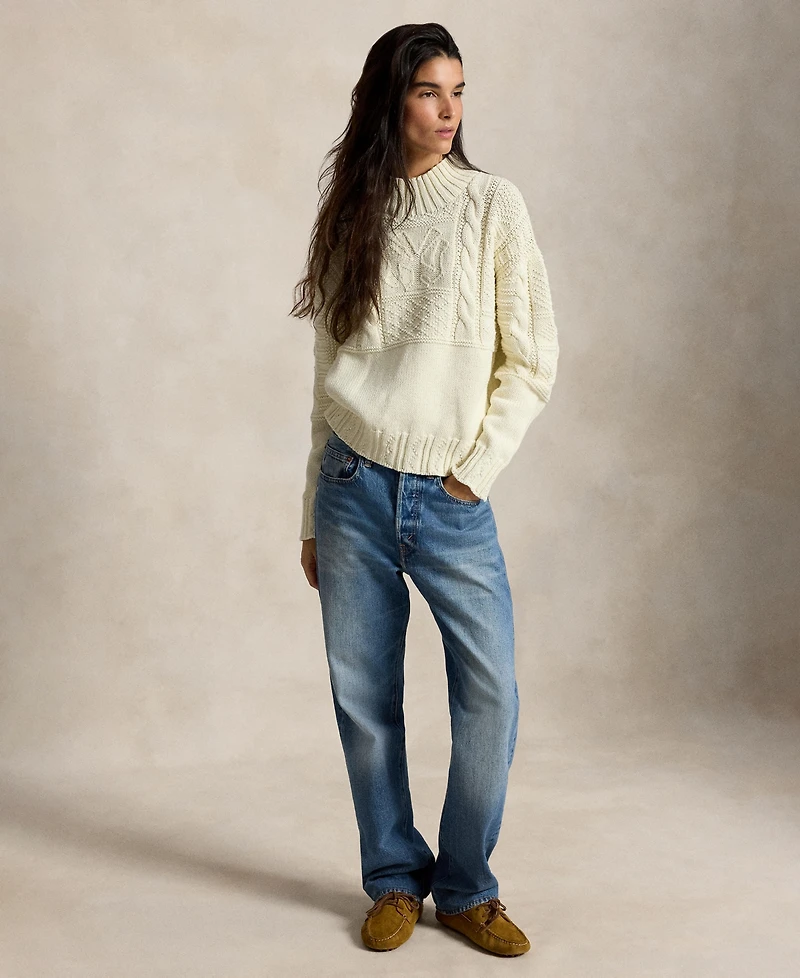 Polo Ralph Lauren Women's Embroidered Mock Neck Sweater