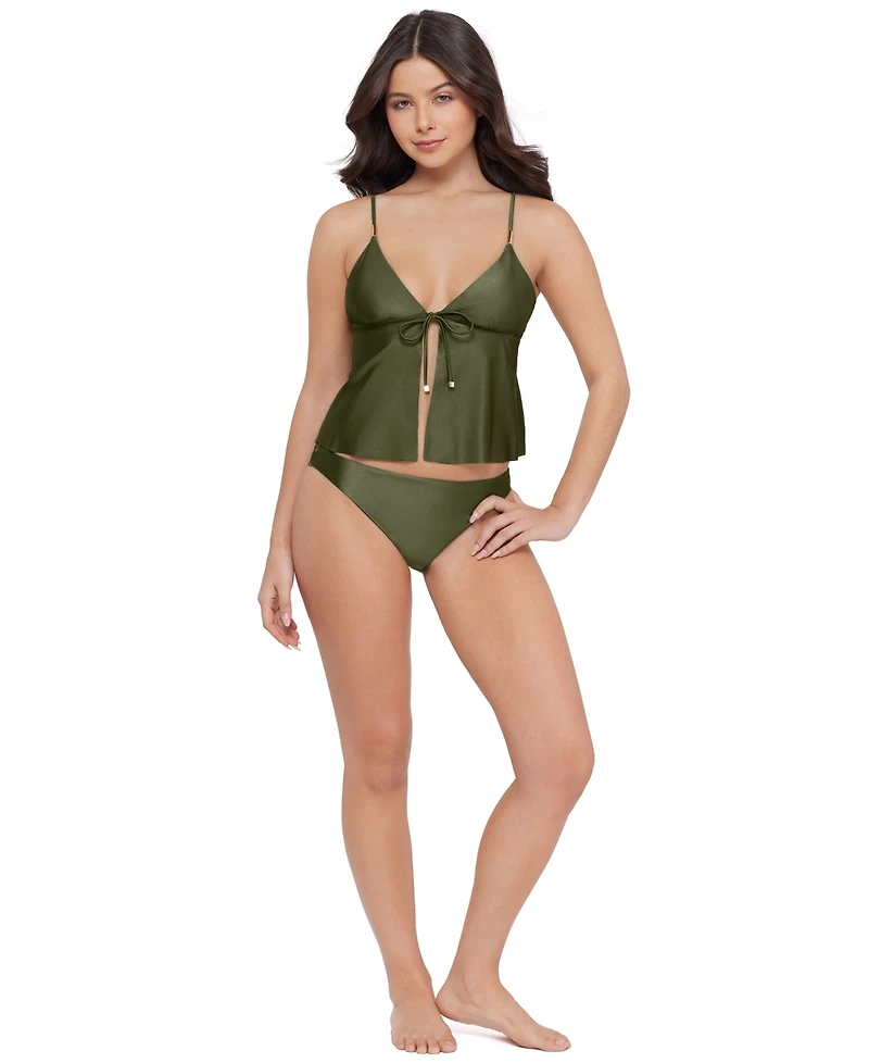 Steve Madden Women's Tie-Front Crop Tankini Top