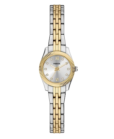 Fossil Women's Scarlette Mini Three-Hand Two-Tone Stainless Steel Watch, 20mm