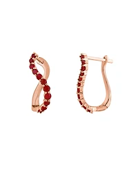 Ruby Swirl Hoop Earrings (3/4 ct. t.w.) in 14k Rose Gold