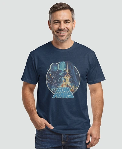 Star Wars Men's Classic Retro Circle Movie Poster Short Sleeve T-Shirt