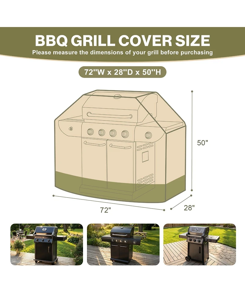 Aoodor Heavy Duty Bbq Gas Grill Cover, 600D Waterproof Oxford Outdoor Barbecue Grill Cover with Air Vents