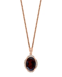 Lali Jewels Garnet (7-5/8 ct. t.w.) & Diamond (1/5 ct. t.w.) 18" Pendant Necklace in 14k Rose Gold