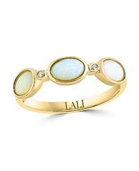 Lali Jewels Opal (3/4 ct. t.w.) & Diamond Accent Ring in 14k Yellow Gold
