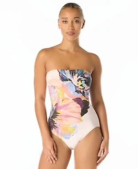 Carmen Marc Valvo Women's Bandeau One-Piece Swimsuit