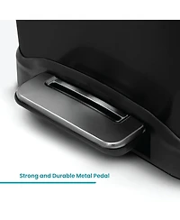 Home Zone Living 13 Gallon Dual Compartment Stainless Steel Kitchen Trash Can with Step Pedal and Soft Close Lid