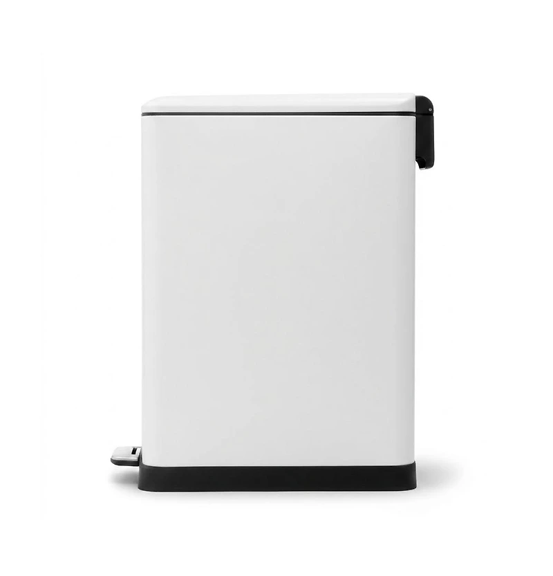 Home Zone Living 13 Gallon Dual Compartment Stainless Steel Kitchen Trash Can with Step Pedal and Soft Close Lid