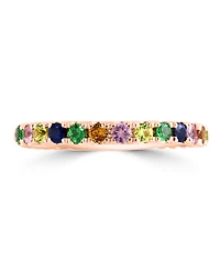 Lali Jewels Multicolor Sapphire (3/8 ct. t.w.) & Tsavorite (1/8 ct. t.w.) Band Ring in 14k Rose Gold
