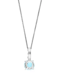 Aquamarine (3/4 ct. t.w.) & Diamond Accent 18" Pendant Necklace 14k White Gold (Also Morganite)