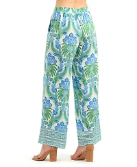 Bcx Women's Printed Wide-Leg Mid-Rise Pants