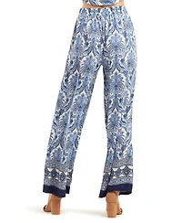 Bcx Women's Printed Wide-Leg Mid-Rise Pants