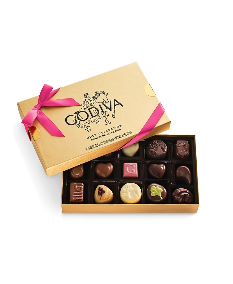 Godiva Assorted Chocolate Gold Gift Box with Azalea Ribbon